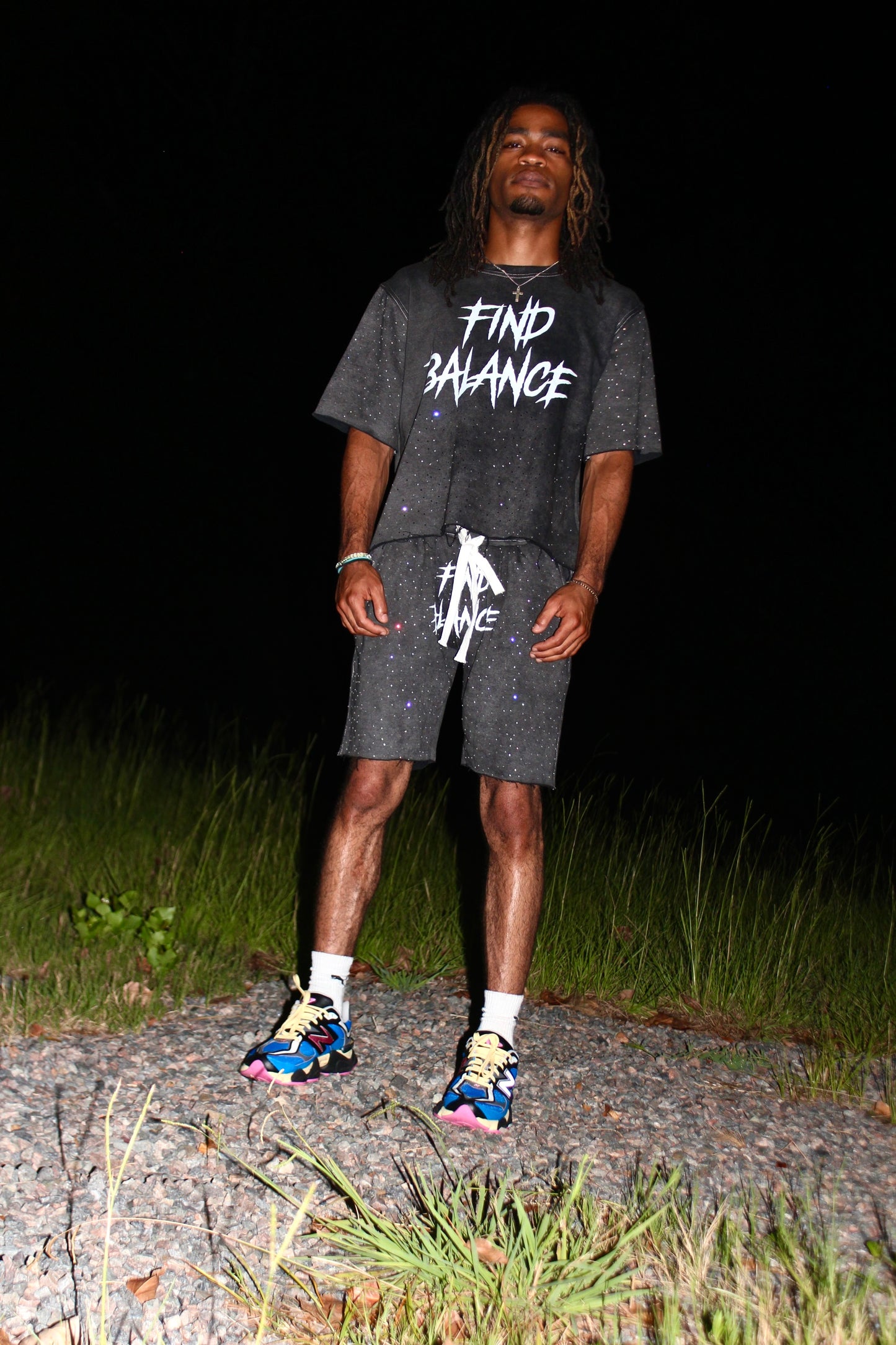 Find Balance Rhinestone Shorts