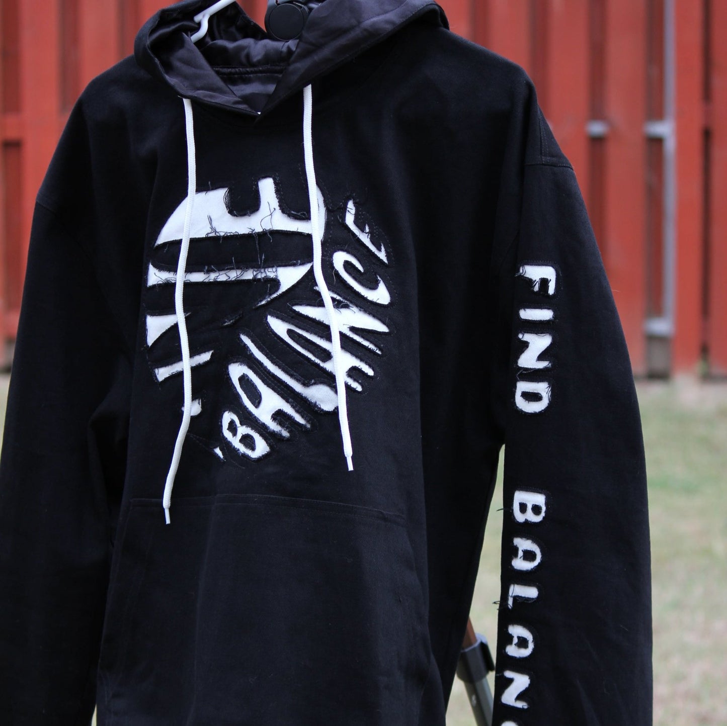 Find Balance Denim Hoodie Black/White