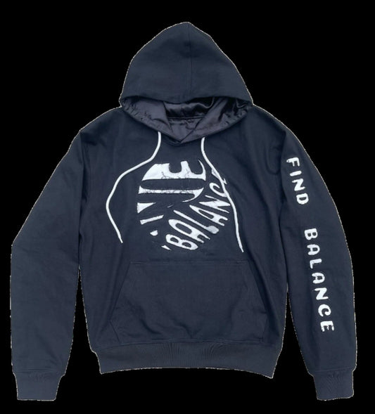 Find Balance Denim Hoodie Black/White